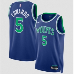 Men Minnesota Timberwolves  5 Anthony Edwards Blue 2026 27 Icon Edition Stitched Basketball Jersey