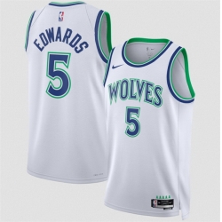 Men Minnesota Timberwolves  5 Anthony Edwards White 2026 27 Association Edition Stitched Basketball Jersey