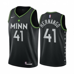 Men Nike Minnesota Timberwolves 41 Juancho Hernangomez Black NBA Swingman 2020 21 City Edition Jersey