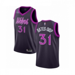 Mens Minnesota Timberwolves 31 Keita Bates Diop Authentic Purple Basketball Jersey City Edition 