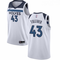 Mens Nike Minnesota Timberwolves 43 Anthony Tolliver Swingman White NBA Jersey Association Edition 