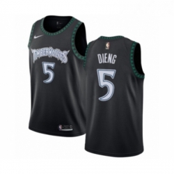 Mens Nike Minnesota Timberwolves 5 Gorgui Dieng Authentic Black Hardwood Classics Jersey