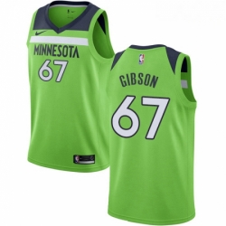 Mens Nike Minnesota Timberwolves 67 Taj Gibson Swingman Green NBA Jersey Statement Edition 