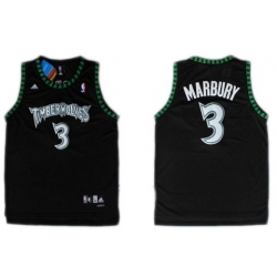 Minnesota Timberwolves #3 Stephon Marbury Black Swingman Jersey