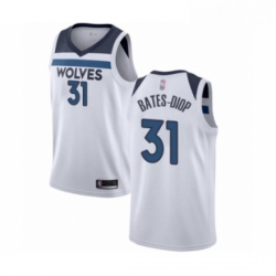 Womens Minnesota Timberwolves 31 Keita Bates Diop Swingman White Basketball Jersey Association Edition 