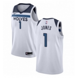 Youth Nike Minnesota Timberwolves 1 Tyus Jones Swingman White NBA Jersey Association Edition