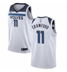 Youth Nike Minnesota Timberwolves 11 Jamal Crawford Authentic White NBA Jersey Association Edition 