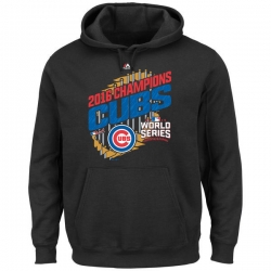 Men Chicago Cubs Black 2016 World Series Champions Men Hoodie3