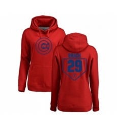 Baseball Women Chicago Cubs 29 Brad Brach Red RBI Pullover Hoodie