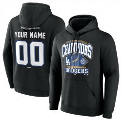 Men Los Angeles Dodgers Black 2025 World Series Champions Custom Black Name  26 Number Hoodie