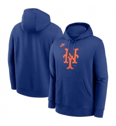 Men New York Mets Royal Cooperstown Collection Logo Club Pullover Hoodie Men New York Mets Royal Cooperstown Collection Logo Club Pullover Hoodie