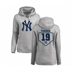 MLB Women Nike New York Yankees 19 Masahiro Tanaka Gray RBI Pullover Hoodie