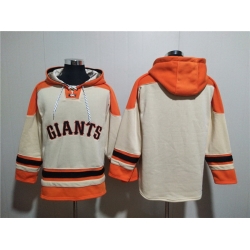 Men San Francisco Giants Blank Cream Ageless Must Have Lace Up Pullover Hoodie