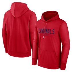 Men St  Louis Cardinals Red Pregame Performance Pullover Hoodie