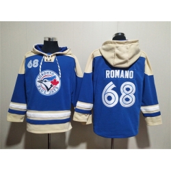Men Toronto Blue Jays 68 Jordan Romano Royal Ageless Must Have Lace Up Pullover Hoodie