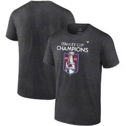 Men Colorado Avalanche Charcoal 2022 Stanley Cup Champions Locker Room T Shirt