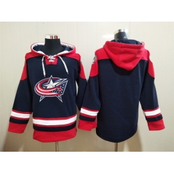 Men's Columbus Blue Jackets Blank Navy Ageless Must-Have Lace-Up Pullover Hoodie