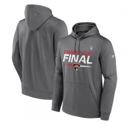 Men Florida Panthers Gray 2023 Stanley Cup Final Authentic Pro Pullover Hoodie