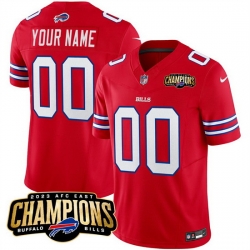 Men Buffalo Bills Active Player Custom Red 2023 F U S E  AFC East Champions Ptach Stitched Football Jersey