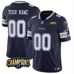 Men Dallas Cowboys Active Player Custom Navy 2023 F U S E  NFC East Champions Patch Stitched Football Jersey