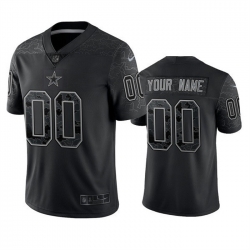 Men Women Youth Dallas Cowboys Active Player Custom Black Reflective Limited Stitched Football Jersey
