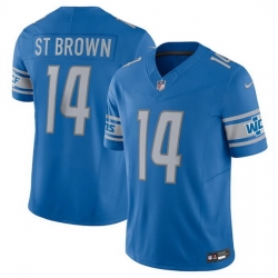 Men Detroit Lions Custom Blue 2023 F.U.S.E. Vapor Untouchable Limited Stitched Jersey