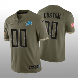 Men Women Youth Detroit Lions ACTIVE PLAYER Custom Olive 2022 Salute To Service Limited Stitched Jersey