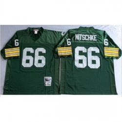 Men Customized Mitchell Ness 1966 Packers Green Throwback Stitched NFL Jersey