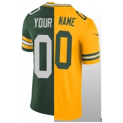 Packers Green and Rush split customized jersey