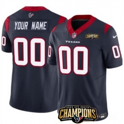 Men Houston Texans Active Player Custom Navy 2023 F U S E  AFC South Champions Patch Vapor Limited Stitched Football Jersey