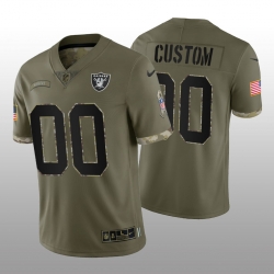 Men Women Youth Las Vegas Raiders ACTIVE PLAYER Custom Olive 2022 Salute To Service Limited Stitched Jersey