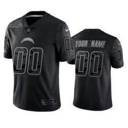 Men Women Youth Custom Los Angeles Chargers Black Reflective Limited Stitched Football Jersey
