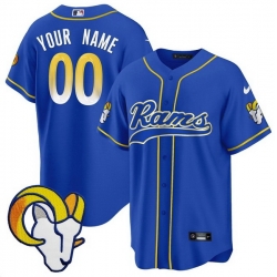 Men Los Angeles Rams Active Player Custom Royal Stitched Baseball Jersey