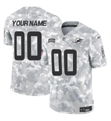 Men Miami Dolphins Active Player Custom 2024 F U S E Arctic Camo Salute To Service Limited Stitched Football Jersey