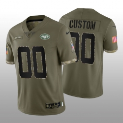 Men Women Youth New York Jets ACTIVE PLAYER Custom Olive 2022 Salute To Service Limited Stitched Jersey