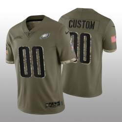 Men Women Youth Philadelphia Eagles ACTIVE PLAYER Custom Olive 2022 Salute To Service Limited Stitched Jersey