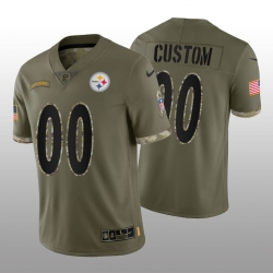 Men Women Youth Pittsburgh Steelers ACTIVE PLAYER Custom Olive 2022 Salute To Service Limited Stitched Jersey