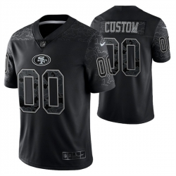 Men Women Youth Custom San Francisco 49ers  Black Reflective Limited Stitched Football Jersey