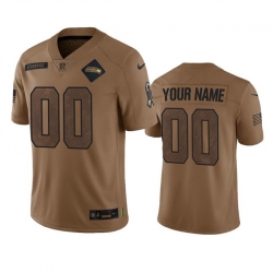 Men Women youth Seattle Seahawks Active Player Custom 2023 Brown Salute To Service Limited Stitched Football Jersey