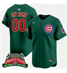 Men Women Youth Chicago Cubs WRIGLEY FIELD Stitched Green Custom Jersey