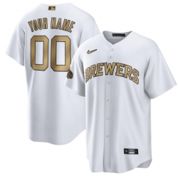 Men Women youth Milwaukee Brewers Active Player Custom 2022 All Star Cool Base White Stitched Baseball Jersey