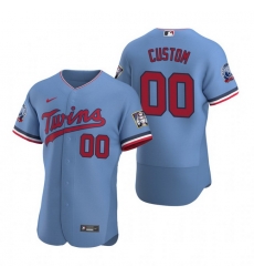 Men Women Youth Toddler All Size Minnesota Twins Custom Nike Light Blue Stitched MLB Flex Base Jersey