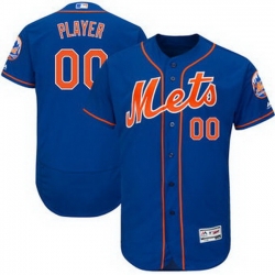 Men Women Youth All Size Flex Base New York Mets Majestic Royal 2017 Alternate Authentic Collection Custom Jersey Blue