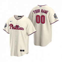 Men Women Youth Philadelphia Phillies Active Player Custom Cream2022 World Series Cool Base Stitched Baseball Jersey