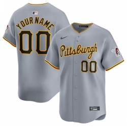 Men Women youth Pittsburgh Pirates Active Player Custom Grey Away Limited Stitched Baseball Jersey