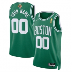 Men Boston Celtics Active Player Custom Kelly Green 2024 Finals Champions Icon Edition Stitched Basketball Jersey