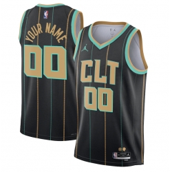 Men Women Youth Charlotte Hornets Active Player Custom 2022 2023 Black City Edition Stitched Basketball Jersey
