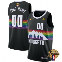 Men Denver Nuggets Active Player Custom Black 2023 Finals City Edition Stitched Basketball Jersey