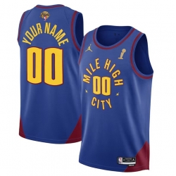 Men Denver Nuggets Active Player Custom Blue 2023 Finals Champions Statement Edition Stitched Basketball Jersey