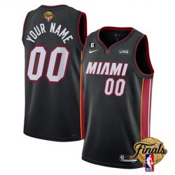 Men Miami Heat Active Player Custom Black 2023 Finals Icon Edition With NO 6 Patch Stitched Basketball Jersey